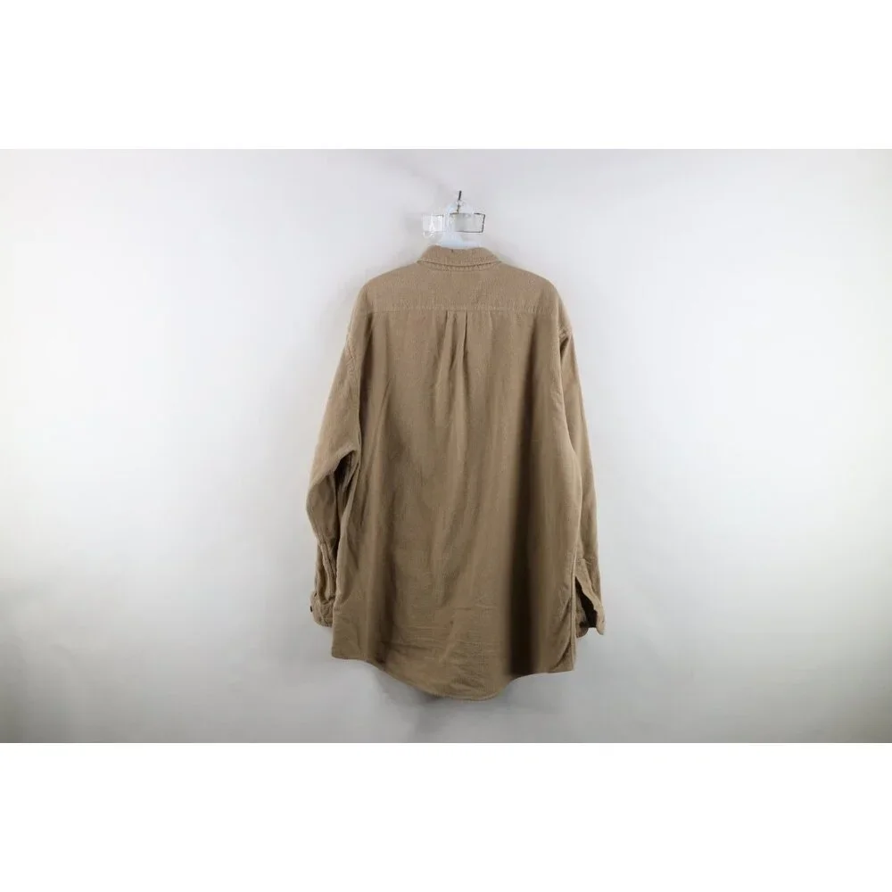 Vtg 90s Abercrombie & Fitch Mens L Distressed Chamois Cloth Button Down Shirt - Picture 13 of 15